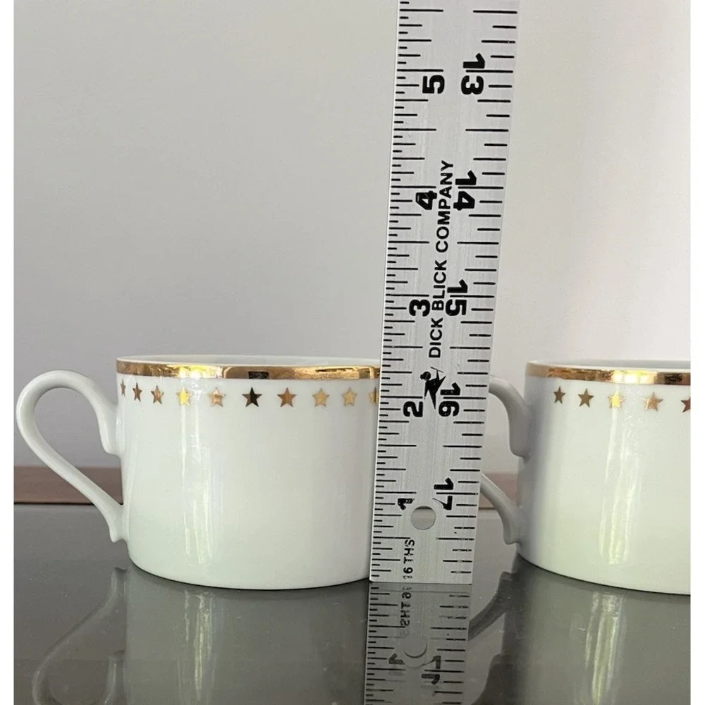 Pottery Barn New Traditions Gold Star Coffee Mug Tea Cup Vintage y2k 90s Galaxy